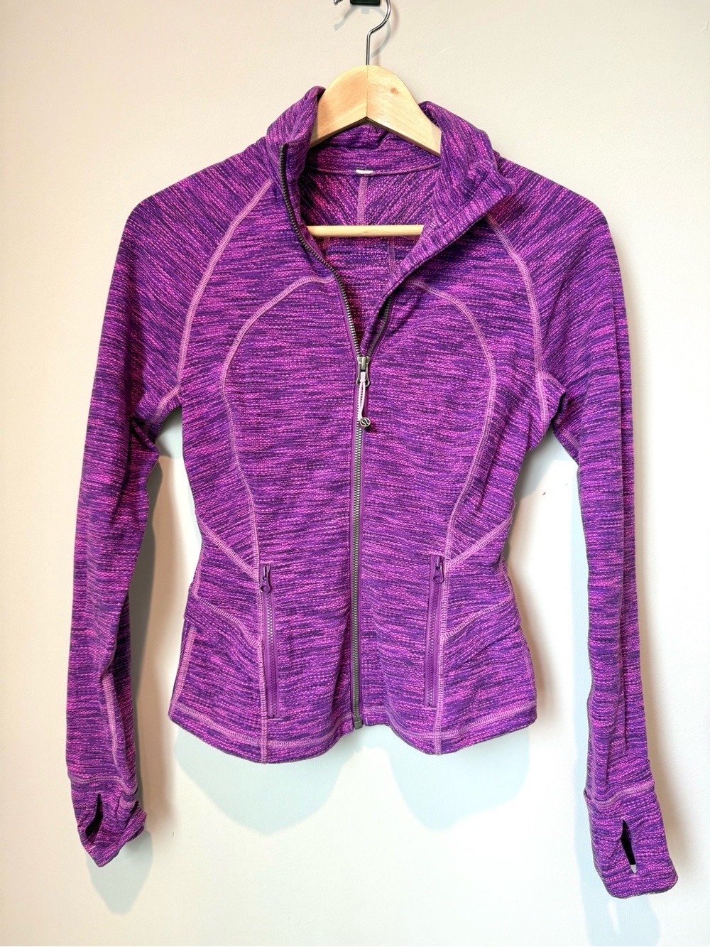 Lululemon Hustle in Your Bustle Purple Space Dye Zip Up Jacket with Pockets